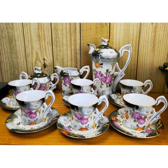 RARE Vintage Limoges Porcelain Tea Set - Picture 1 of 16